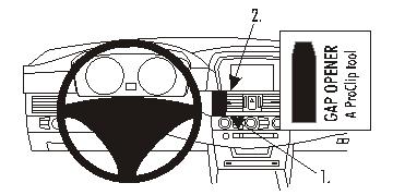 Brodit ProClip montážní konzole pro BMW 520-545/M5 E60, E61 04-10, na střed vlevo