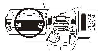 Brodit ProClip montážní konzole pro Volkswagen Multivan 03-09, na střed vlevo
