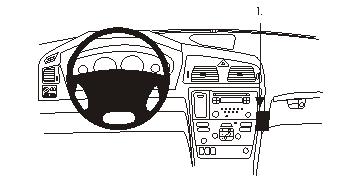 Brodit ProClip Volvo S60 05-10/V70 N 05-08/XC70 05-07 (nie drevený dekor), na stred vpravo