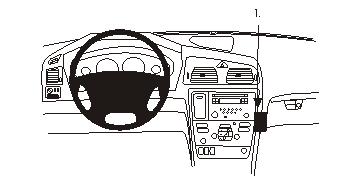 Brodit ProClip pre Volvo S60 05-10/V70 N 05-08/XC70 05-07 (len drevený dekor), na stred vpravo