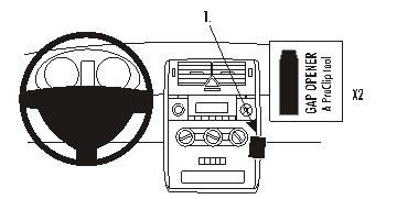 Brodit ProClip montážna konzola pre Mercedes Benz A-Class 05-12, na stred vpravo