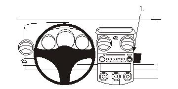 Brodit ProClip montážna konzola pre Mitsubishi Colt 05-08, na stred vľavo