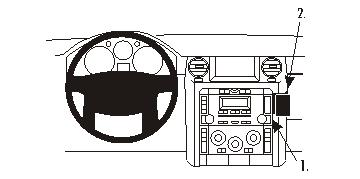 Brodit ProClip pre Land Rover Discovery 3/LR3 05-09 (nie drevený dekor), na stred vpravo