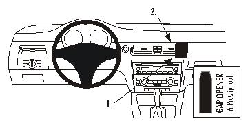 Brodit ProClip pre BMW 316-330/E90/E91/E93 05-12 (bez navigácie, nie drevený dekor), na stred vpravo