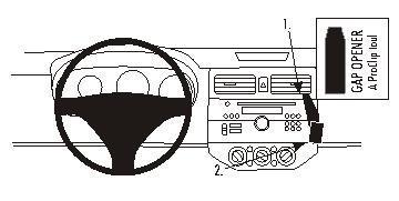 Brodit ProClip montážní konzole pro Suzuki Swift 05-10, na střed vpravo