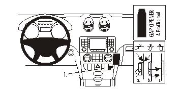 Brodit ProClip pre Mercedes Benz M-Class/ML 05-11 (len drevený dekor), na stred vpravo dolu