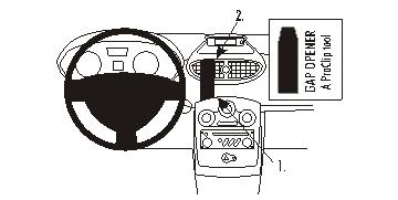Brodit ProClip montážní konzole pro Renault Clio III 06-12/Clio Tourer 08-12, na střed vlevo