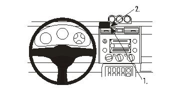 Brodit ProClip montážní konzole pro Toyota FJ Cruiser 07-15, na střed vlevo