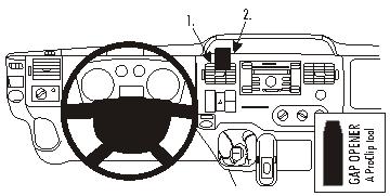 Brodit ProClip montážna konzola pre Ford Transit 07-13, na stred vľavo