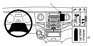Brodit ProClip montážna konzola pre Iveco Daily 06-14, na stred vpravo