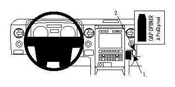Brodit ProClip montážna konzola pre Ford F-Series 150 09-14/Lincoln Mark LT 10-15, na stred vpravo