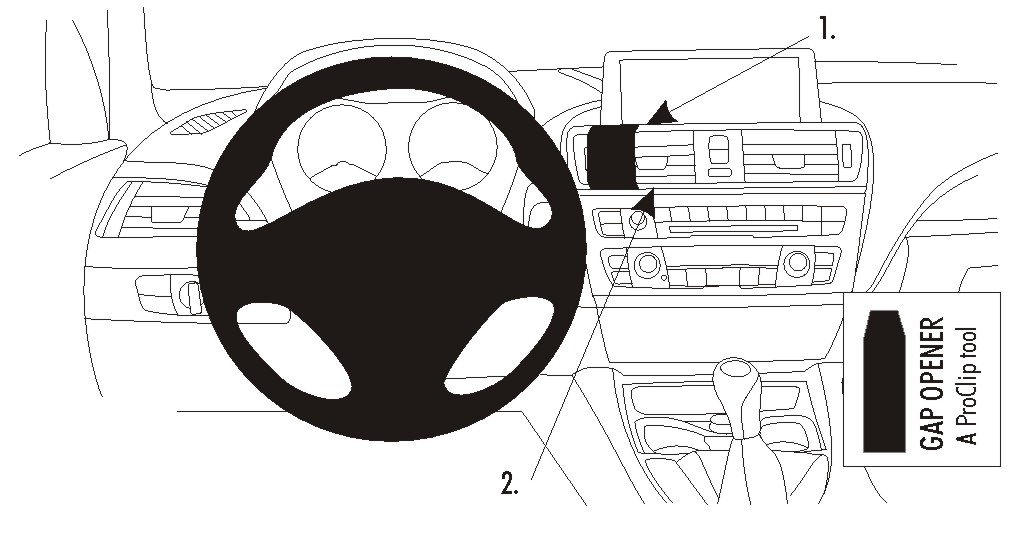 Brodit ProClip montážna konzola pre BMW 1 F20 12-17/BMW 2 F22 13-17, na stred