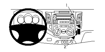 Brodit ProClip montážna konzola pre Toyota HiLux 12-16, na stred vpravo