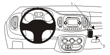 Brodit ProClip montážna konzola pre Fiat 500 L 13-22 (len pre Pop Star), na stred vpravo