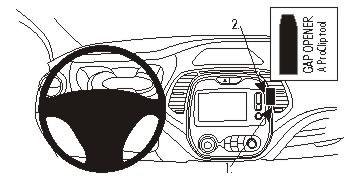 Brodit ProClip montážna konzola pre Renault Captur 14-17 (nie pre R Link), na stred vpravo