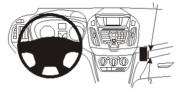 Brodit ProClip pre Ford Tourneo Connect/Transit Connect 14-18, na stred vpravo