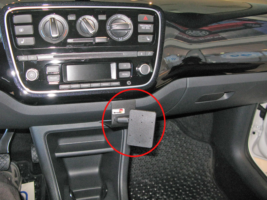 Brodit ProClip montážna konzola pre Škoda Citigo/Volkswagen UP/Seat Mii 15-16, na stred vpravo dole