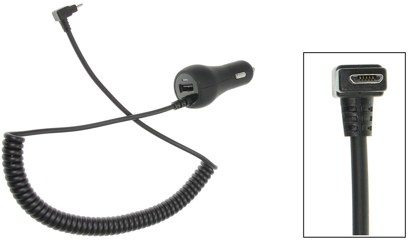 Brodit autonabíječka CL 12/24V se zahnutým microUSB konektorem